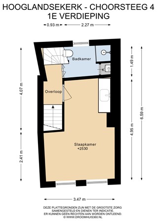 Floorplan - Hooglandsekerk-Choorsteeg 4, 2312 KK Leiden